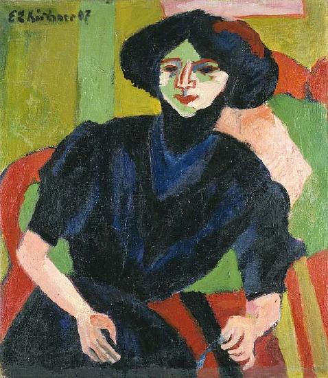 Ernst Ludwig Kirchner Portrait of a Woman Norge oil painting art